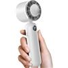 Dnenellr Ventilatore Portatile a Mano, Mini Ventilatore Personale con Testa Rotante e Clip, Display Digitale LED, 4 Velocità 13500RPM Vento Turbo, Piccolo USB da Tavolo e Tasca 2400mAh per Trucco