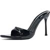 Gicoiz Moda Tacco Alto Mules Donna Sposa Pantofole Polka Dot Estate Pantofole Festa Tacco a Spillo Pointed Carina Bowknot Sandals Punta Aperta Nero Numero 37 EU-38Cn