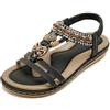 FQLGJMY Donna estate confortevole caviglia cinturino elastico sandali con dettaglio fiore di cristallo comfort footbed stile bohemian colorato spiaggia piatta scarpe per abiti vacanza aperto piede