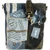 Sunsa Borsa a tracolla da donna in tela e pelle con jeans tasche denim,