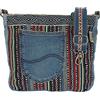 Sunsa Borsa a tracolla da donna in tela e jeans. Grande borsa a tracolla bohémien, borsa a tracolla, idee regalo per donne/ragazze prodotti sostenibili, Nero/Marrone/Colorato, m