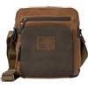 Avirex Wild Borsa a Tracolla Uomo in Canvas Spalmato Idrorepellente con Dettagli in Ecopelle, 2 Scomparti con Zip, Crossbody Bag 24x21x9 cm, WLD04 (Dark Beige)