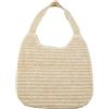 SUPERFINDINGS Boho - Borsa a maglia da donna in paglia, rettangolare, brillante, colore giallo, naturale, con interno in poliestere, per viaggi, spiaggia, Giallo chiaro d'oro, 38x62cm