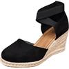 Uwdiohq Sandali Da Donna Con Zeppa, Estivi Plateau Spesso, Tacco, Casual Alla Fibbia. Pantofole Estive Chiuse (Black, 41) Chiusi Davanti Bassi Neri Zeppa Estiva Scarpe Anziani Mare Trekking