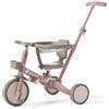 newyoo TR008 Triciclo 5 in 1 con barra di spinta a partire da 1 anno, triciclo per bambini da 1 a 3 anni, con barra di sicurezza, convertibile in bicicletta per bambini, regalo di compleanno, rosa