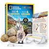 Blue Marble National Geographic Kit 4 Geodi da Rompere con Veri Cristalli Dentro | Occhiali protettivi e supporto, apri i tuoi geodi, minerali e geologia per bambini