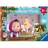 Ravensburger - Puzzle 2x12 Pezzi Masha e Orso | Puzzle Bambini 3 Anni | Dimensioni Di 26x18 Cm | Regalo Bambino 3 Anni | Regalo Originale