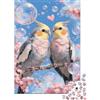 QHVMXCZB Cocorita Calopsitta Puzzle 1000 Pezzi per Adulti Carta Scenario Fiori Primaverili Relax Famiglia Concentrazione Regalo Decorazione 38x26cm/1000pcs