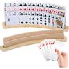 Ruioomeep Porta carte da gioco, porta carte da gioco in legno a 3 livelli, porta carte a mani libere per bambini, anziani e adulti.