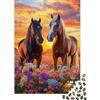 QHVMXCZB Cavalli Selvaggi Puzzle 1000 Pezzi Carta per Adulti Paesaggio di Prato Colorato Puzzle per Famiglia Relax Casa Regalo Decorativo 70x50cm/1000pcs