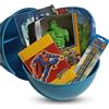 Jolly gift toy Uovo di Pasqua Giocattolo Supereroi Bambini 40cm con 5 Sorprese Garantite - Pasqualone Blu Senza Cioccolato con Zaino Asilo , Diario Super, Action Figure Hulk 30cm - Regalo Pasqua 2026 3-6 Anni