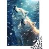 QHVMXCZB Lupo delle Nevi Puzzle 1000 Pezzi Carta per Adulti Scena nella Foresta Invernale Puzzle per Adulti Relax Concentrazione Famiglia Decorazione Regalo 38x26cm/1000pcs