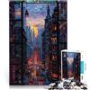 AITEXI Puzzle 1000 pezzi per adolescenti Paesaggio notturno di New York Allena il tuo cervello e le tue mani Giocattoli per la decorazione della casa 52x38cm