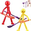 Generico Action Figure Snodabili, Set Di Action Figure Da Collezione, Con Articolazioni Multiple, Bambole Meccaniche A Corpo Intero, Pupazzi A Bastone Snodabili E Staccabili (2 pezzi-F)
