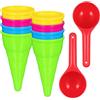 exatta Set di Formine a Cono,Set da Gioco per Gelato,8 Cornetti + 2 Cucchiai