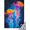QHVMXCZB Meduse Fluorescenti Puzzle 1000 Pezzi Carta per Adulti Arte Colorata Sottomarina Gioco di Puzzle 1000 Pezzi Rilassante Decorazione Casa Regalo 70x50cm/1000pcs