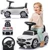 sun baby Macchinina Cavalcabile per Bambini, Macchina a spinta da 12 mesi, volante audio, sedile con schienale, vano portaoggetti sotto il sedile, protezione antiribaltamento (Bianco)