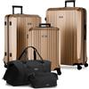 FERGÉ Set di valigie 3 pezzi con guscio rigido e lucchetto TSA Cannes, set di trolley da viaggio (bagaglio a mano, L, XL) Set di 3 valigie con guscio rigido, trolley con 4 ruote morbide, robusto