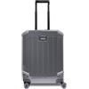 PIQUADRO - Trolley Cabina Slim 4 Ruote Metallo e in Pelle - Unisex - Grigio