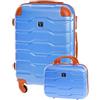 BERTOO Firenze - Collezione valigie da viaggio, Blu, SET2V1L - 63 L|14 L