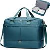 SEAFEW Borsone da Viaggio Extra Grande 45L Bagaglio a Mano Borsa da Viaggio | Weekender Duffle Bag leggero Borsa Palestra Sportiva con scomparto scarpe Borsa Ospedale Parto per Uomo e Donna,Blu pavone
