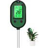 B BestCon Misuratore di umidità del terreno 5 in 1 per interni ed esterni; misura umidità, luce, pH, temperatura e intensità luminosa; kit portatile per l'analisi delle piante da appartamento e da giardino.