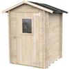 TheGoodGarden Casetta in Legno 1,5x1,5 m Jack per Attrezzi da Giardino - Porta Singola con Finestra - Kit Completo da Montare - Legno Naturale - Tetto Impermeabile - Made in Italy