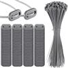 Sinmoe 100 Set di Fissaggio per Frangivista Comprese Fascette per Cavi e Fissaggio delle Piastre di Montaggio Kit di Montaggio in PVC per Tappetini Privacy Recinzioni da Giardino(Grigio)