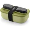Guzzini - Store&Go, Set Lunch Box con Posate da Viaggio - Verde Avocado, 20x12xh7 cm - 900 cc - 171102253