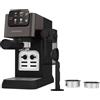 grundig KSM 5330 - Macchina portafiltro con contenitore per il latte integrato, potenza 1628 W, pressione pompa 15 bar, ugello doppio, display touch colorato, BrewSense, CreamyPro, Dark Inox/Nero