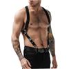 Licsaliwe Imbracatura per il torace imbracatura per uomo per il torace regolabile in pelle PU nera con clip per corpo resistente per uomo maglietta performance in discotec