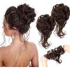 NUOGUAYI 2 Pezzi Chignon Finto per Capelli, Chignon Capelli Finti con Elastico, Chignon Riccio Finto per Capelli, Extension Capelli per Chignon, Elastico con Capelli Finti per Donne Ragazze Matrimoni (A)