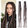 HIVTE Treccce sintetiche con clip 40 cm, estensioni capelli intrecciati marrone scuro, parrucche treccie boho per feste e uso quotidiano