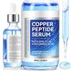 jollifish Siero viso al peptide di rame, siero GHK-Cu con acido ialuronico, siero idratante anti-invecchiamento per pelli mature, cura delle linee sottili e della pelle secca, 60 ml