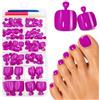 Ceboic 120 Pezzi Unghie Finte Piedi, Corte Quadrate Unghie Dei Piedi con Colla, Viola Copertura Completa Acrilico French Fake Nails Tips Piedi per Donne Ragazze Manicure, 12 Taglie