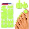 Ceboic 120 Pezzi Corte Quadrate Unghie Finte Piedi, Verde Neon Unghie Dei Piedi, Copertura Completa Acrilico French Fake Nails Tips Piedi, Naturali Colorate False Toenail per Donne Ragazze Manicure,12 Taglie