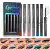 Beauty Searcher Set di 6 eyeliner liquido Chameleon, glitter altamente pigmentato, cangiante, metallico, satinato, multiriflettente, eyeliner glitterato, ombretto luccicante di lunga durata, matita per trucco (B)