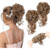 NUOGUAYI 2 Pezzi Chignon Finto per Capelli, Chignon Capelli Finti con Elastico, Chignon Riccio Finto per Capelli, Extension Capelli per Chignon, Elastico con Capelli Finti per Donne Ragazze Matrimoni (B)