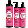 Generico Set Cura Capelli all'Argan, Shampoo Ristrutturante, Latte Anti-Crespo, Crema Ravviva Ricci Senza Risciacquo, per Capelli Secchi e Ricci