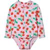 Amazon Essentials Costume intero Rash Guard Bimba, Fragole Rosse Pomodoro Rosa, 6-9 mesi