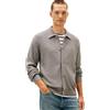 Tommy Hilfiger Uomo Cardigan Giacca in Maglia Textured con Colletto a Polo, Grigio (Medium Grey Heather), M