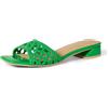 Amazon Essentials Mini Heel Mule Sandals Donna, Tessuto Di Canna Verde, 41 EU