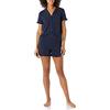 Amazon Essentials Pigiama Corto da Donna in Cotone Modal con Colletto a Intaglio, Comodo Abbigliamento da casa (Disponibile in Taglie Forti), Blu Navy, S