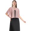 Hotshawl Mantella in chiffon, mantelle morbide, scialli e stole per abito da sera, mantella da sposa, accessori scialle anni '20 per donna, Rosso tendente rosa, taglia unica
