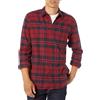 Amazon Essentials Camicia in flanella a maniche lunghe Uomo, Rosso Motivo Scozzese, XS