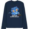 KPop Demon Hunters K-Pop Demon Hunters - Cute Derpy Tiger Cartoon Unisex Long Sleeve T Shirt, Navy, Medium