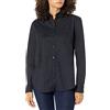 Amazon Essentials Camicia da donna in popeline a maniche lunghe con bottoni, vestibilità classica, nera, M