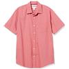 Amazon Essentials Camicia in Popeline a Maniche Corte Regular Fit Uomo, Rosa Corallo Bianco Pois, L