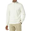 Amazon Essentials Felpa in Pile A Maniche Lunghe con Zip Corta Uomo, Bianco Sporco, XXL