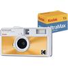KODAK EKTAR H35N - Set di fotocamere a pellicola semi-fotogramma con pellicola Kodak Ultramax 400/24EXP da 35 mm (arancione smaltato)